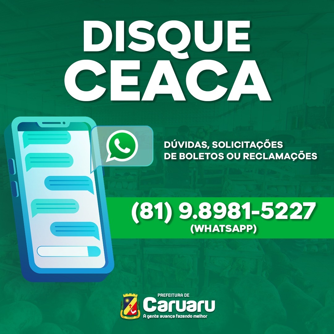 CENTRO DE ABASTECIMENTO DE CARUARU LANÇA O DISQUE CEACA