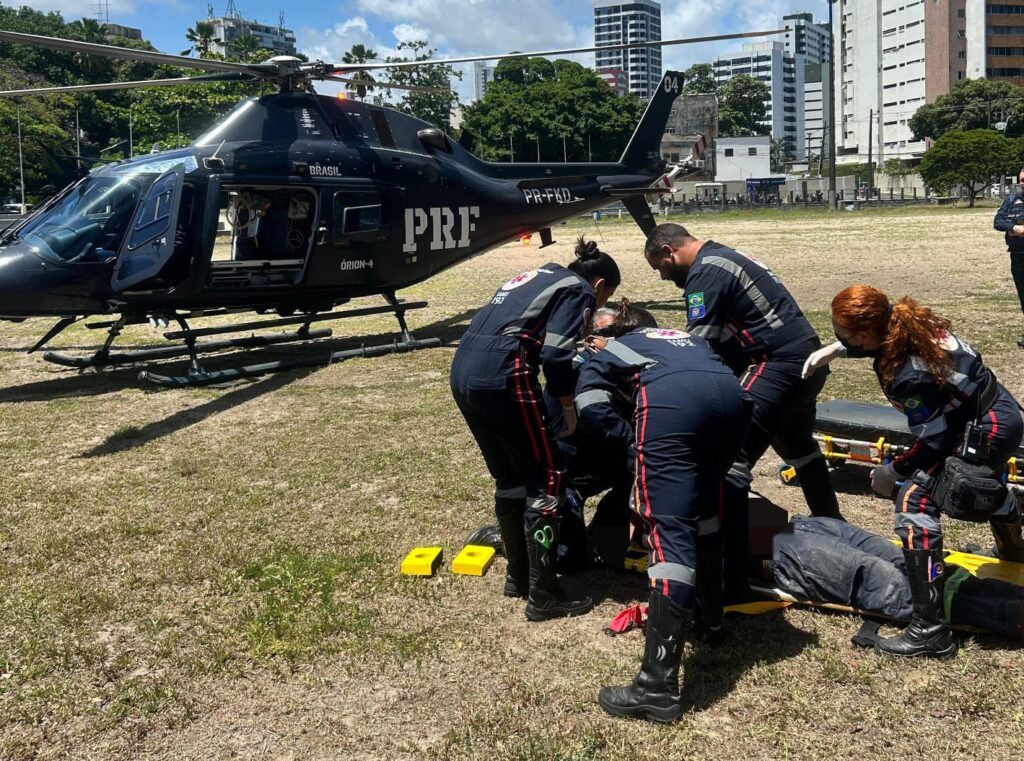 Vítima teve quadro de traumatismo cranioencefálico. (Imagem: Divulgação/PRF)