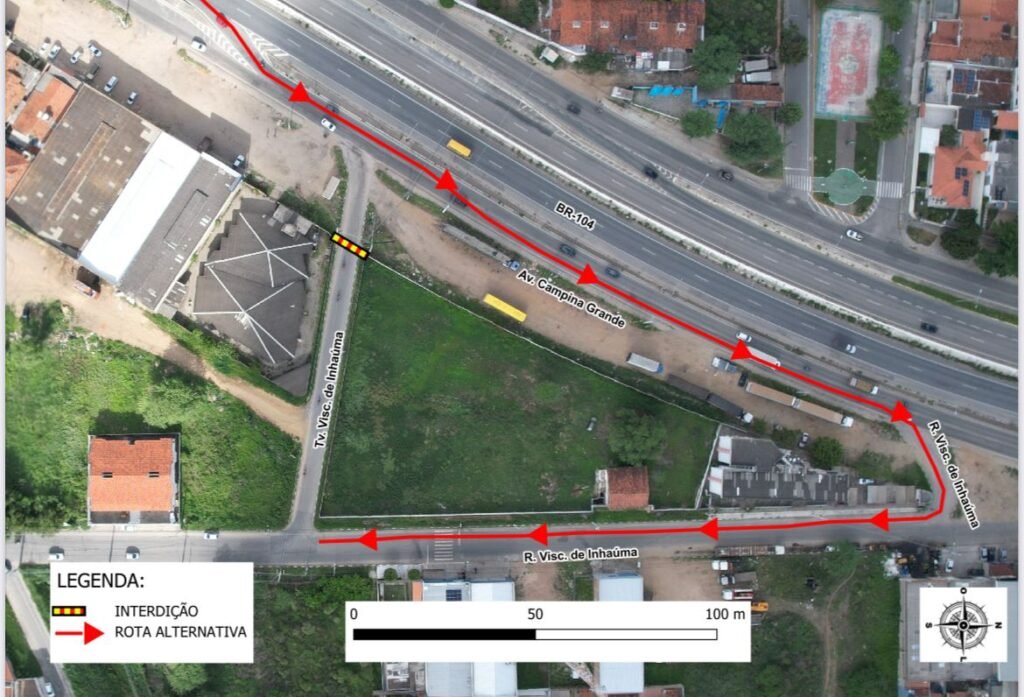 Medida visa a redução do risco na manobra dos condutores que adentram a travessa. (Imagem: Divulgação/AMC)