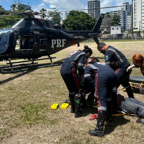 Vítima teve quadro de traumatismo cranioencefálico. (Imagem: Divulgação/PRF)