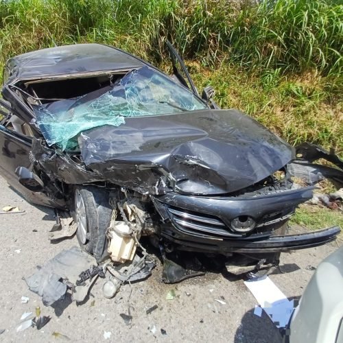 Acidente ocorreu nesta segunda-feira (15). (Imagem: Divulgação/PRF)